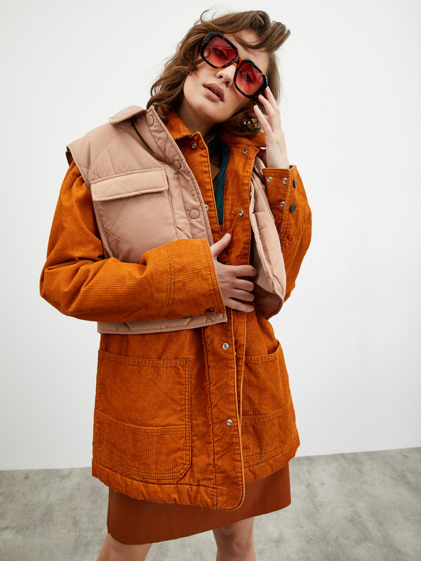 ZOOT.lab Beigefarbenes lockeres Damen Basic T-Shirt mit Dreiviertel-Ärmeln ZOOT.lab Leticia