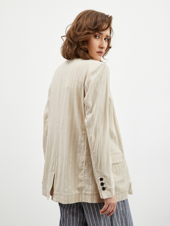 ZOOT.lab Beige gestreifter Damenblazer ZOOT.lab Ursala