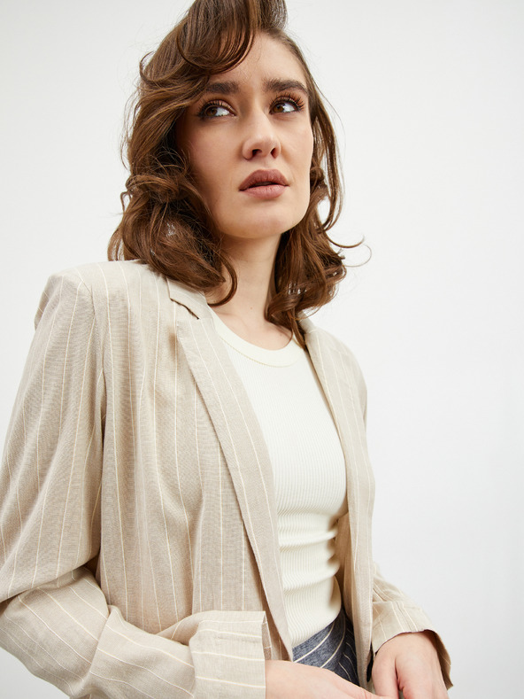 ZOOT.lab Beige gestreifter Damenblazer ZOOT.lab Ursala
