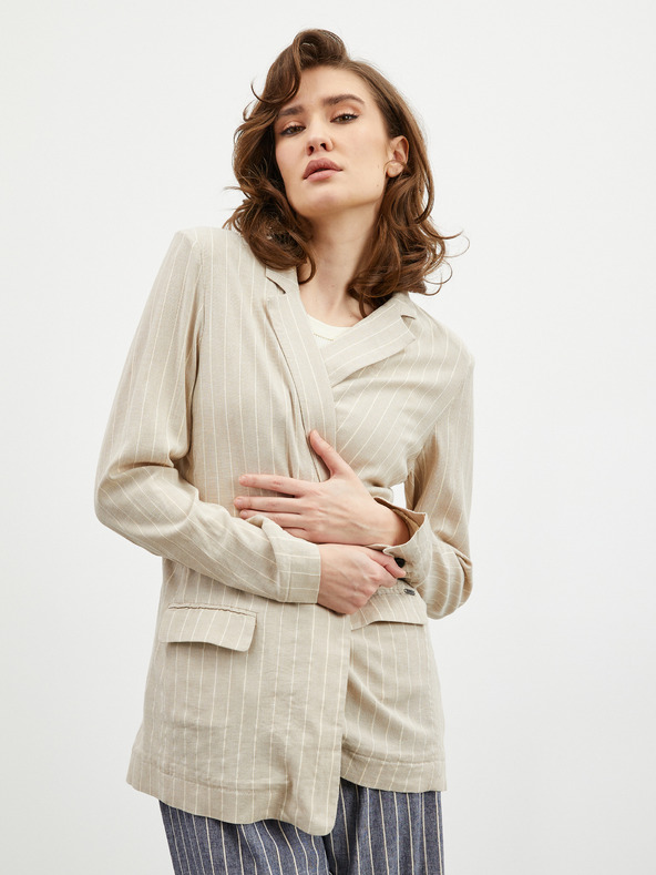 ZOOT.lab Beige gestreifter Damenblazer ZOOT.lab Ursala