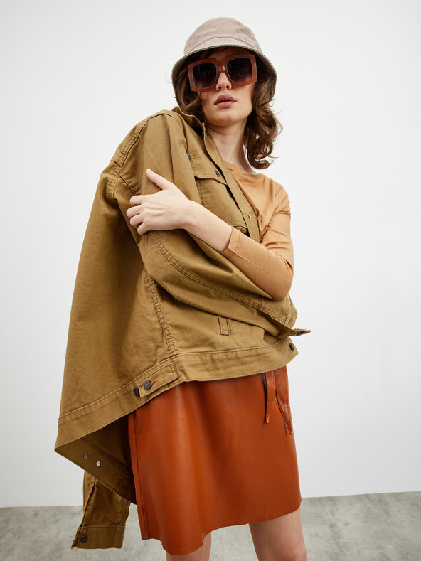 ZOOT.lab Brauner Damen-Kunstlederrock mit Krawatte ZOOT.lab Ryoko