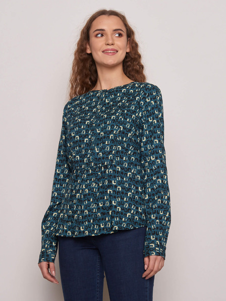 Tranquillo Petrol gemusterte Bluse Tranquillo
