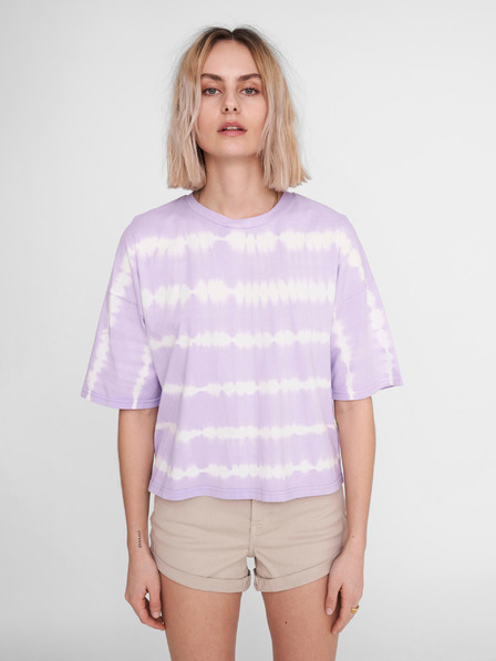 Noisy May Noisy May Buster hellviolett gemustertes loses T-Shirt