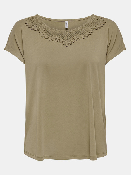 ONLY Khaki T-Shirt mit Spitze ONLY FreeLife