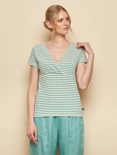Tranquillo Grün und weiß gestreiftes T-Shirt Tranquillo Aluna