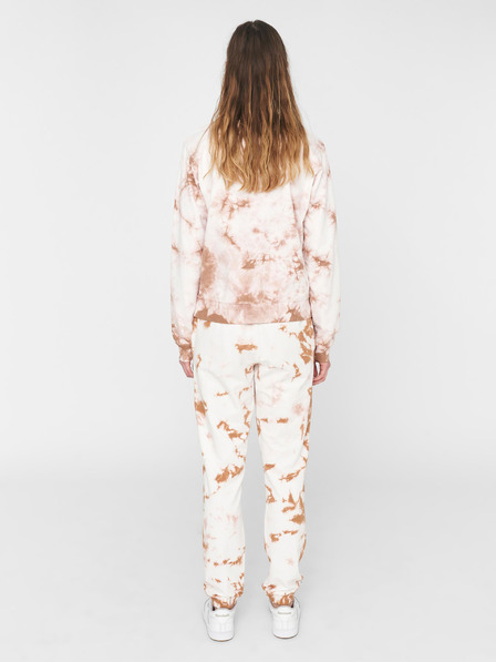 Noisy May Weiß und braun gemustertes Sweatshirt Noisy May Ilma