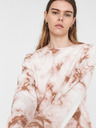 Noisy May Weiß und braun gemustertes Sweatshirt Noisy May Ilma