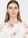 Noisy May Weiß und braun gemustertes Sweatshirt Noisy May Ilma