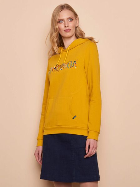Tranquillo Gelber Damen-Kapuzenpullover Tranquillo
