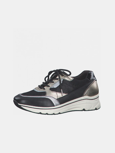 Tamaris Schwarze Turnschuhe mit Lederdetails Tamaris