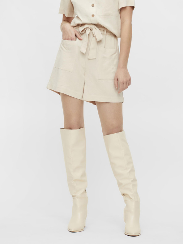 .OBJECT Cremefarbene Shorts mit Leinenmischung .OBJECT Snakes