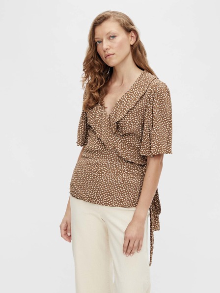 .OBJECT Braun gemusterte Bluse .OBJECT