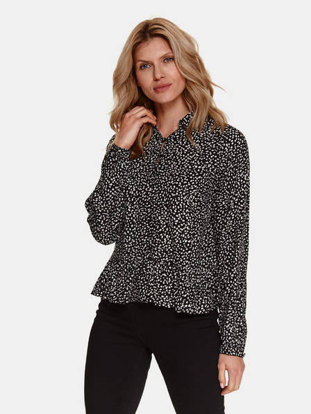 TOP SECRET Schwarz gemusterte Bluse mit Knöpfen TOP SECRET