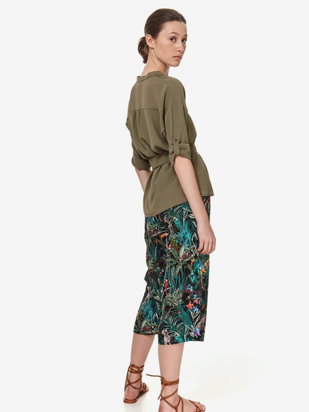 TOP SECRET Khakifarbene Damenbluse mit Taillenband TOP SECRET