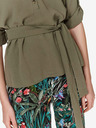 TOP SECRET Khakifarbene Damenbluse mit Taillenband TOP SECRET