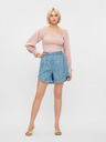 Pieces Blau gestreifte, lockere Shorts Pieces Tiffany