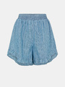 Pieces Blau gestreifte, lockere Shorts Pieces Tiffany