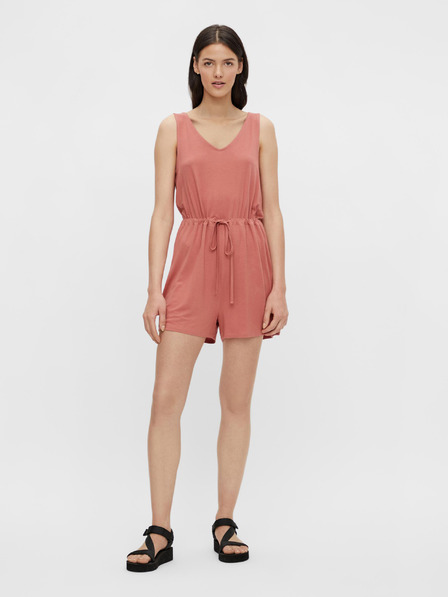Pieces Pieces Neora Rosa kurzer Overall mit Krawatte
