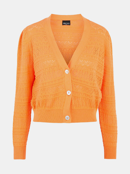 Pieces Orangefarbene Strickjacke Pieces Leya