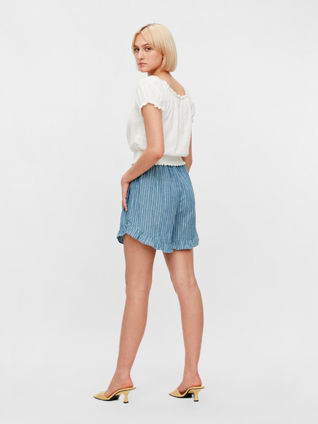 Pieces Cremefarbene kurze Bluse Pieces Leaf