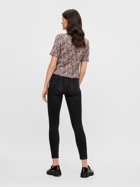 Pieces Braun gemusterte Bluse Pieces Leaste