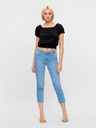Pieces Schwarze kurze Bluse Pieces Leaf