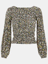 Pieces Grüne und schwarze geblümte Bluse Pieces