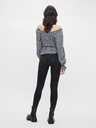 Pieces Dunkelblaue geblümte Bluse mit freien Schultern Pieces Laoise