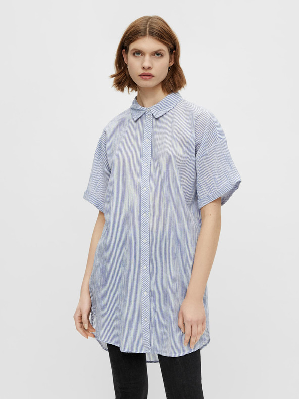 Pieces Hellblaues langgestreiftes Hemd Pieces Terra