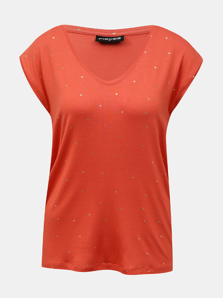 Pieces Koralle gemustertes T-Shirt Pieces Milly