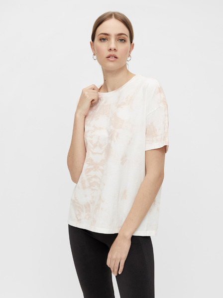 Pieces Rosa-weißes Batik-T-Shirt Pieces Panni