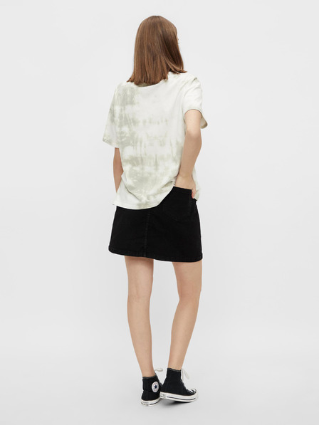 Pieces Graues und weißes Batik-T-Shirt Pieces Panni