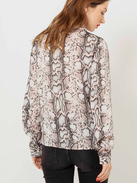 CAMAIEU Graue lockere Bluse mit Schlangenmuster CAMAIEU
