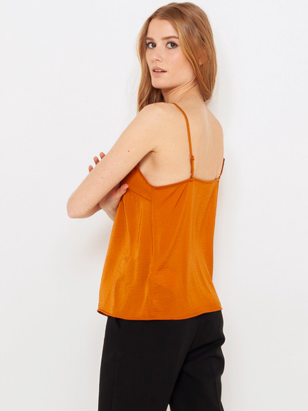 CAMAIEU Orangefarbenes Oberteil mit Spitze CAMAIEU