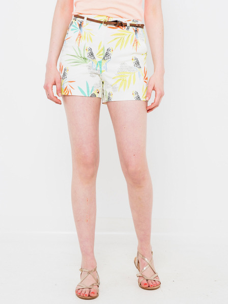 CAMAIEU Weiß gemusterte Shorts CAMAIEU