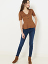 CAMAIEU Braun gepunktete Bluse CAMAIEU