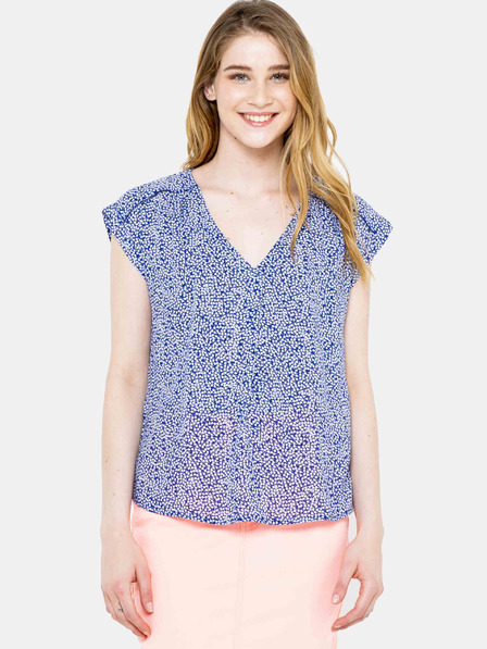 CAMAIEU Blau gemusterte Bluse CAMAIEU