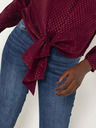 CAMAIEU Burgunderfarbene Bluse mit Krawatten CAMAIEU