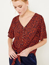 CAMAIEU Ziegelsteinfarbene Bluse mit Leopardenmuster CAMAIEU
