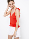 CAMAIEU Rotes Tanktop mit einem Hauch von Leinen CAMAIEU