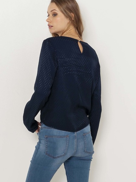 CAMAIEU Dunkelblau gemusterte Bluse CAMAIEU