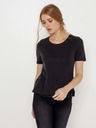 CAMAIEU Schwarzes T-Shirt mit Rüsche CAMAIEU