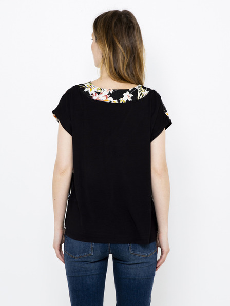 CAMAIEU Schwarze geblümte Bluse CAMAIEU