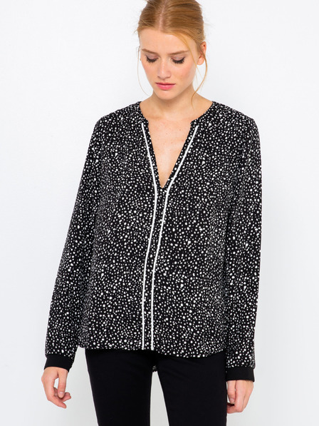 CAMAIEU Schwarz gemusterte Bluse CAMAIEU
