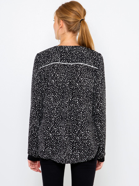 CAMAIEU Schwarz gemusterte Bluse CAMAIEU