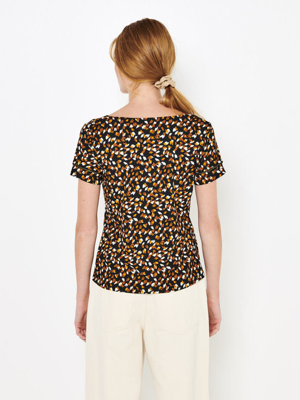 CAMAIEU Braun gemustertes Hemd CAMAIEU