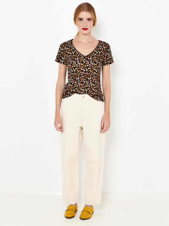 CAMAIEU Braun gemustertes Hemd CAMAIEU