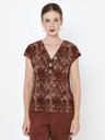 CAMAIEU Braune Bluse mit Schlangenmuster CAMAIEU