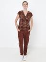 CAMAIEU Braune Bluse mit Schlangenmuster CAMAIEU