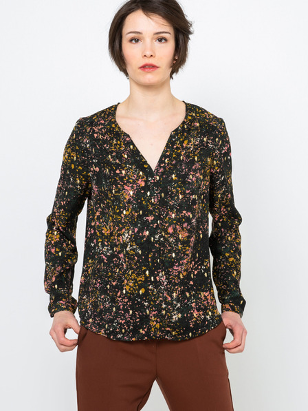 CAMAIEU Schwarz gemusterte Bluse CAMAIEU